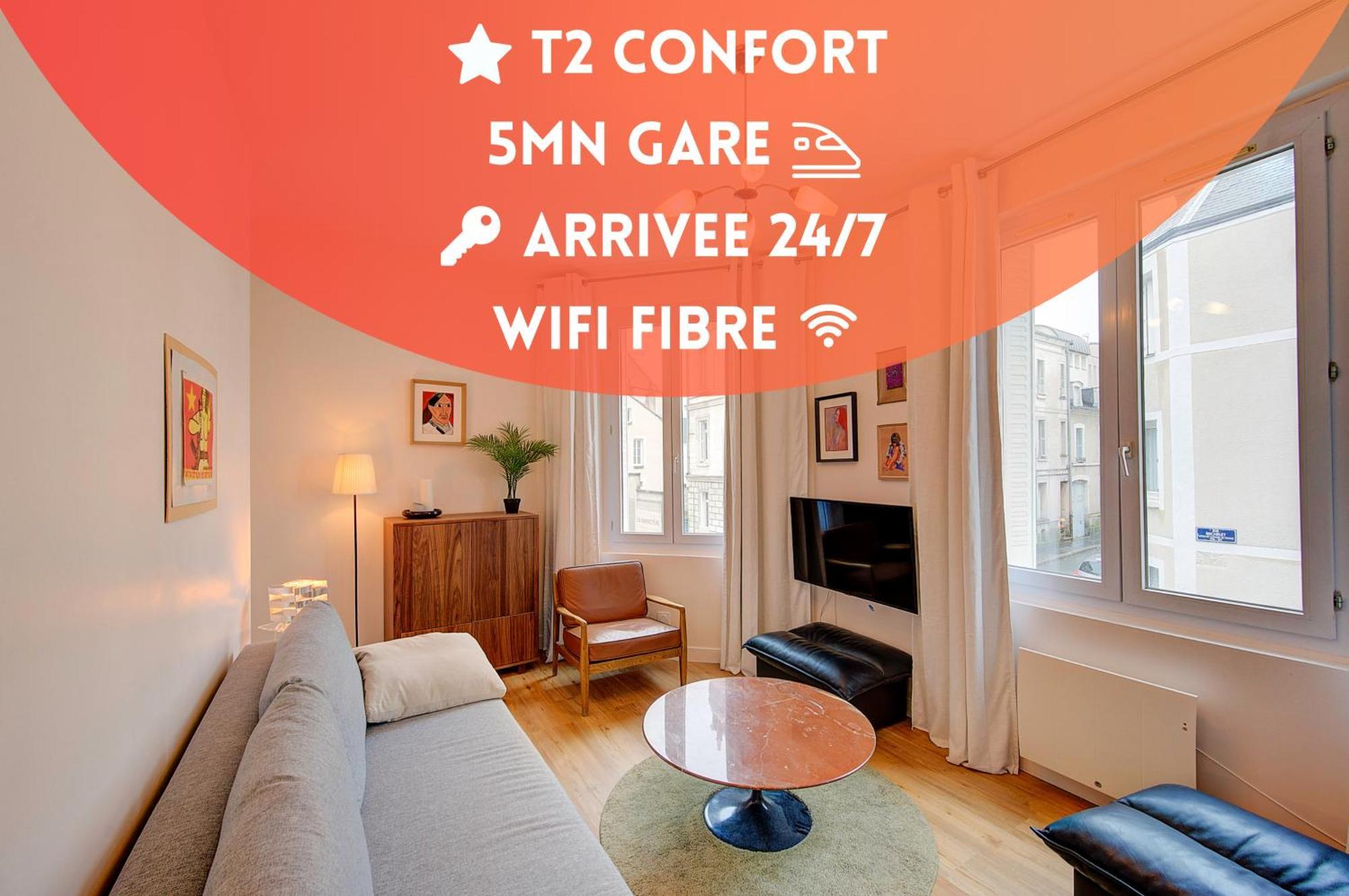 Apartament Chic Et Cosy - 5Mn De La Gare - Arrivee Autonome Tours Zewnętrze zdjęcie